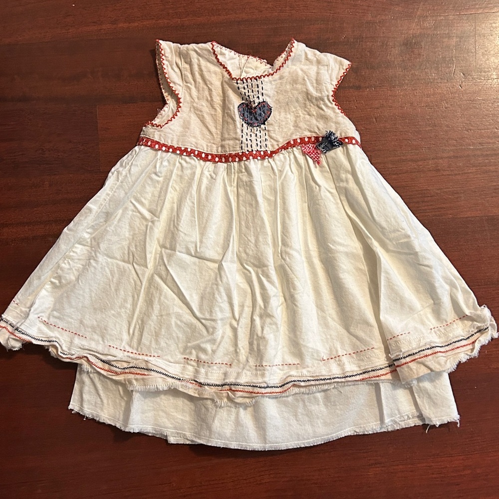Catimini Cream Top with Red Stitching
